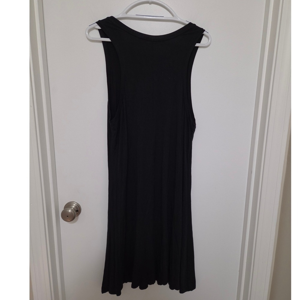 Maurices 24/7 Womens Black Sleeveless Swing Dress Jersey Knit Size 0 Tank - Picture 2 of 4
